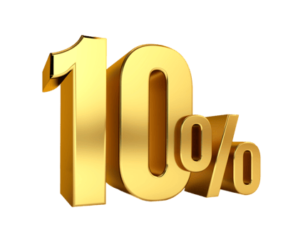 10 percent off. On sale. Great deal. ten percent. 3D text png
