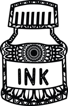 Ink sketch , mandala pattern vector