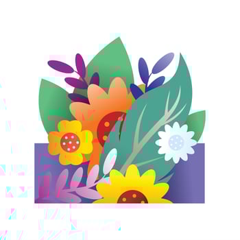 Vector flower and plant designs for wall pictures or book illustrations