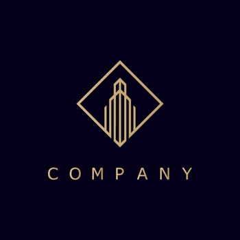 Luxury real estate logo vector in gold color
