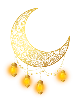 Eid Mubarak Islamic design crescent moon png