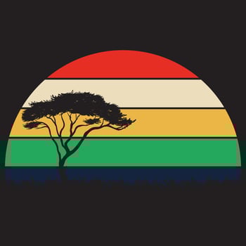 Retro sunset striped circle silhouettes collection vector flat illustration. Vintage 70s 80s style round sunrise nature landscape neon gradient t shirt print design. Mountain, palm, forest, desert
