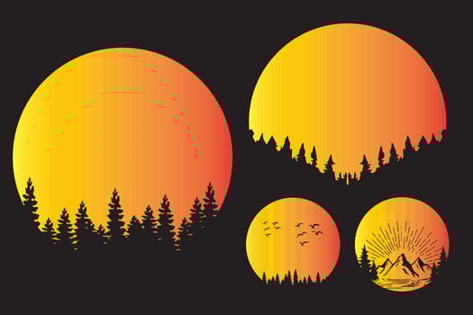 Sunset Striped Retro Vintage Colors, Vector Free Vector