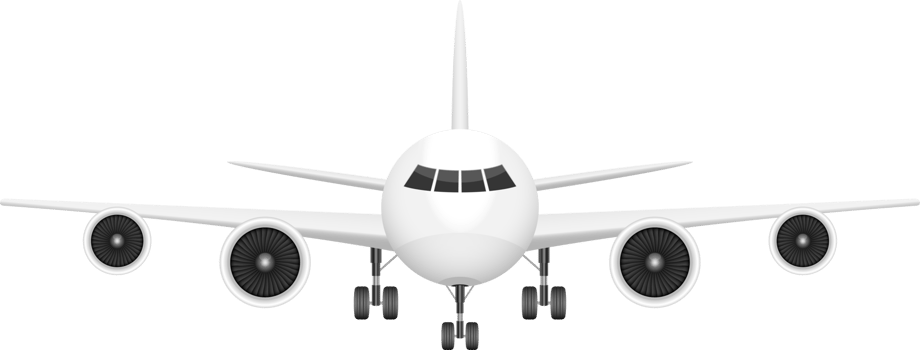 Airplane front view png design illustration