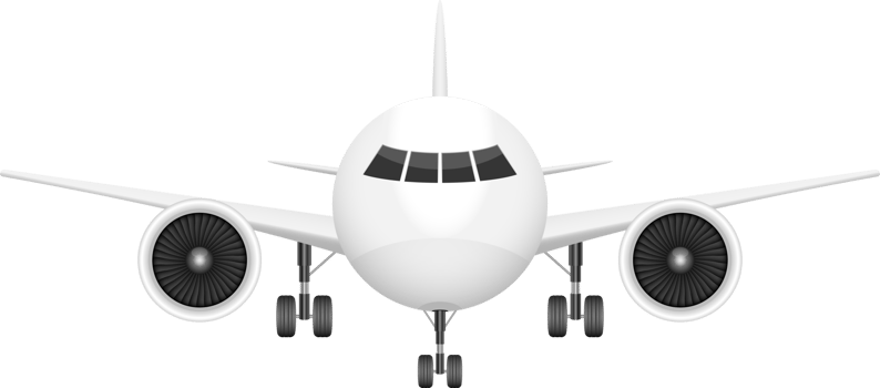 Airplane front view png design illustration