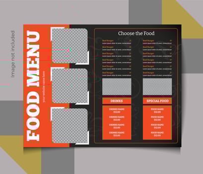 Food menu for restaurant vector