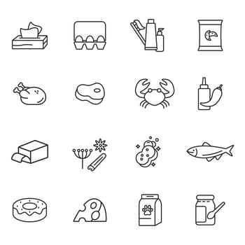 grocery icons set . grocery pack symbol vector elements for infographic web