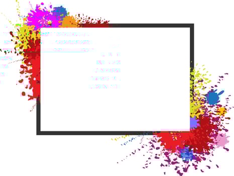 Vector frame on splash color
