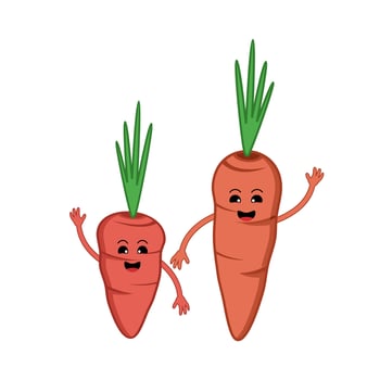 happy carrot couple illustration vector