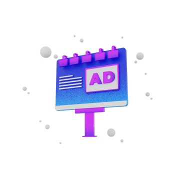3d render icon Advertising Board png