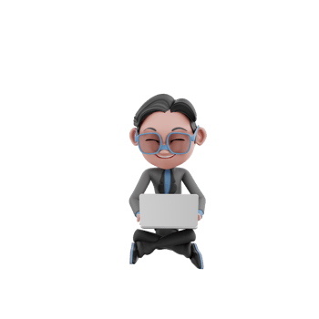 3D Render character businessman illustration png