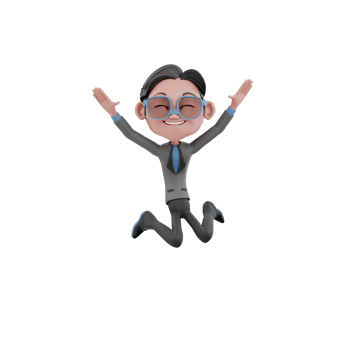 3D Render character businessman illustration png