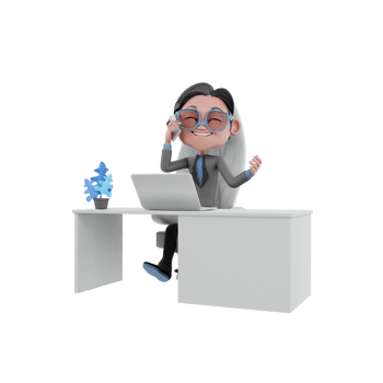 3D Render character businessman illustration png