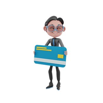 3D Render character businessman illustration png
