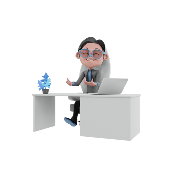 3D Render character businessman illustration png