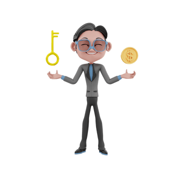 3D Render character businessman illustration png