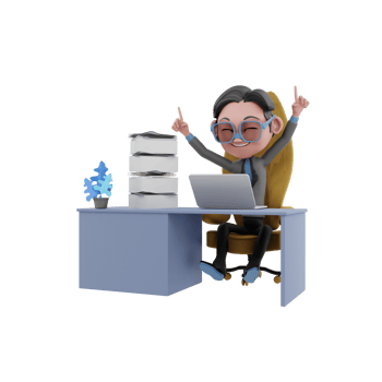 3D Render character businessman illustration png