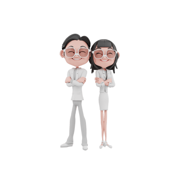 3D Render character Businessman and Businesswomen illustration png