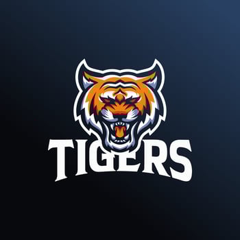 illustration of tiger head for sports and gaming logo vector