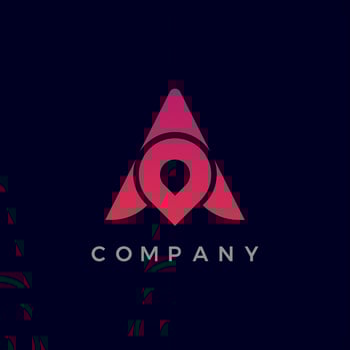 Letter A Pin Location Logo design vector
