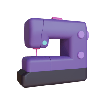 3d Render sewing machine object png