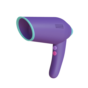 3d Render hair dryer object png