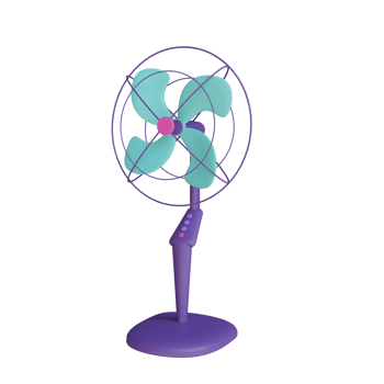 3d Render electric fan object png