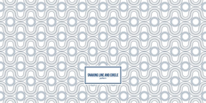 multiple snaking line and circle pattern vector