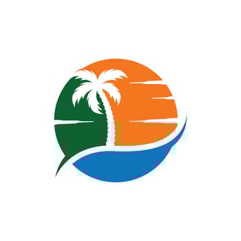 palm beach logo icon design template vector