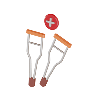 3D illustration object icon walking aid png