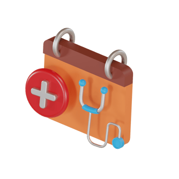 3D illustration object icon health calendar png