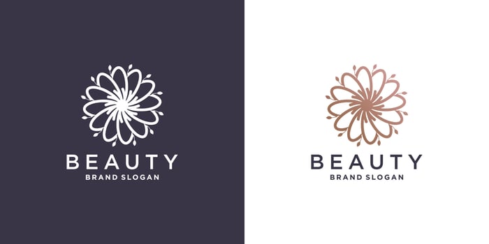 Beauty flower logo abstract with line concept Premium Vector part 1