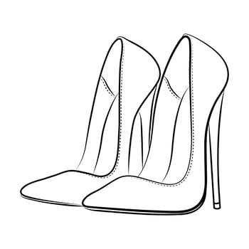 high heels Outline stype vector design element , illustration