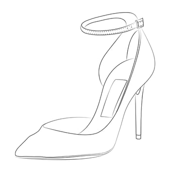 High heels shoes Outline stype vector design element , illustration