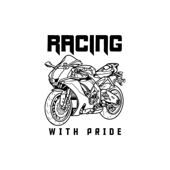 Racing with pride design with super motorbike line art perfect for t shirt design sticker, hoodie, merchandise vector
