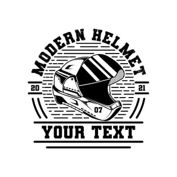 vintage helmet logo template illustration vector