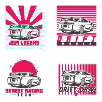 japanese classic jdm car logo vector