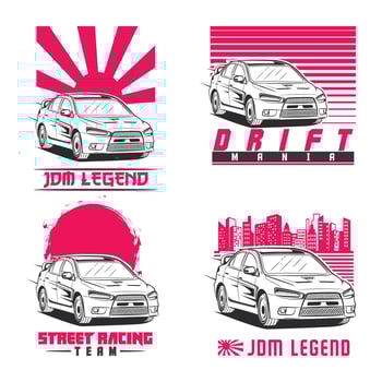 japanese classic jdm car logo vector
