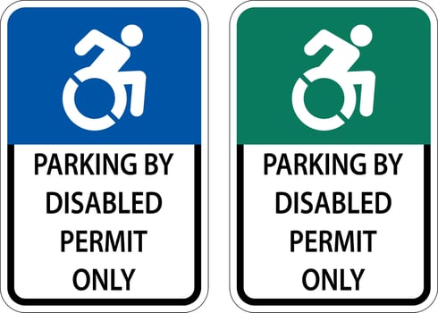 Accessible Parking Sign On White Background vector