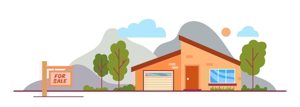 House for sale flat design illustration Free Vector
