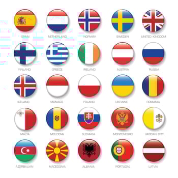 Europe Flag icon set in Circle , vector Design Elemant illustration