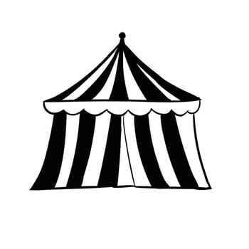 circus tent doodle art vector