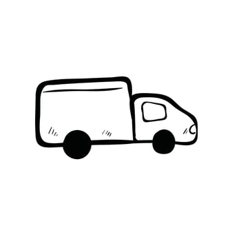 loading truck box doodle art vector