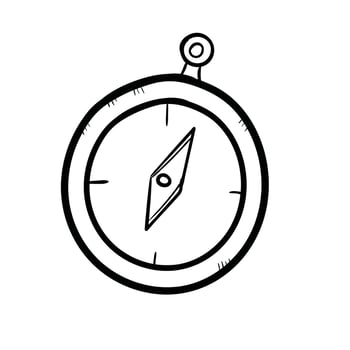 compass doodle art vector