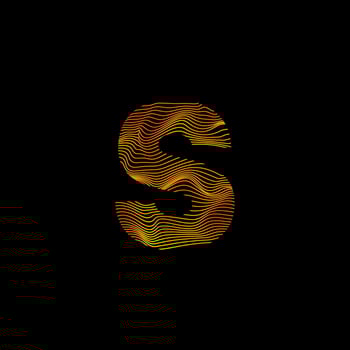 S letter wavy line. S letter with motion wave. Alphabet logo with colorful twisted lines. Creative vector illustration with zebra, sea, print and wavy pattern lines.