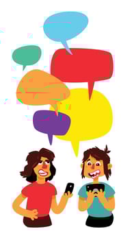 Two pranayas with comic bubbles are debated. Vector. Men chatting in the chat. Illustration in the cartoon style. The illustration is isolated on a white background. Mascot. vector