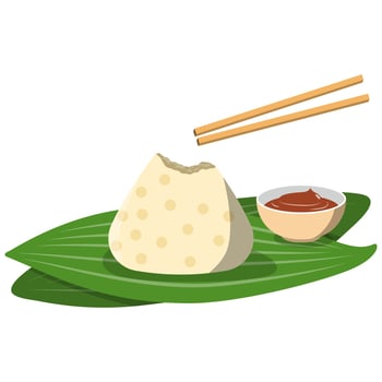 Zongzi Isolated on White Background. vector