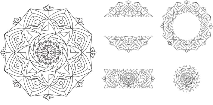 Ethnic Flower Mandalas. Vintage decorative elements. Oriental pattern, vector illustration. Islam, Arabic, Indian, turkish, pakistan, chinese, mystic, ottoman motifs. Coloring book page mandala