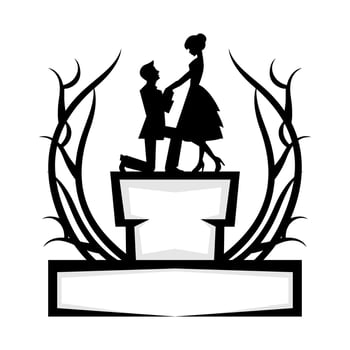 lovers silhouette logo design template vector