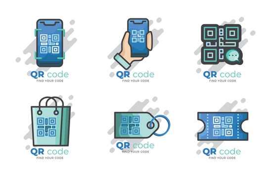 QR Code Logo Set vector